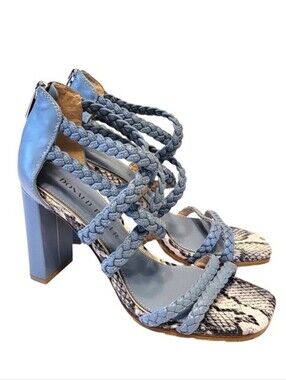 Donald Pliner Seska Leather Braided Strappy High Heel Sandal
